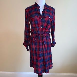 Flannel button down dress